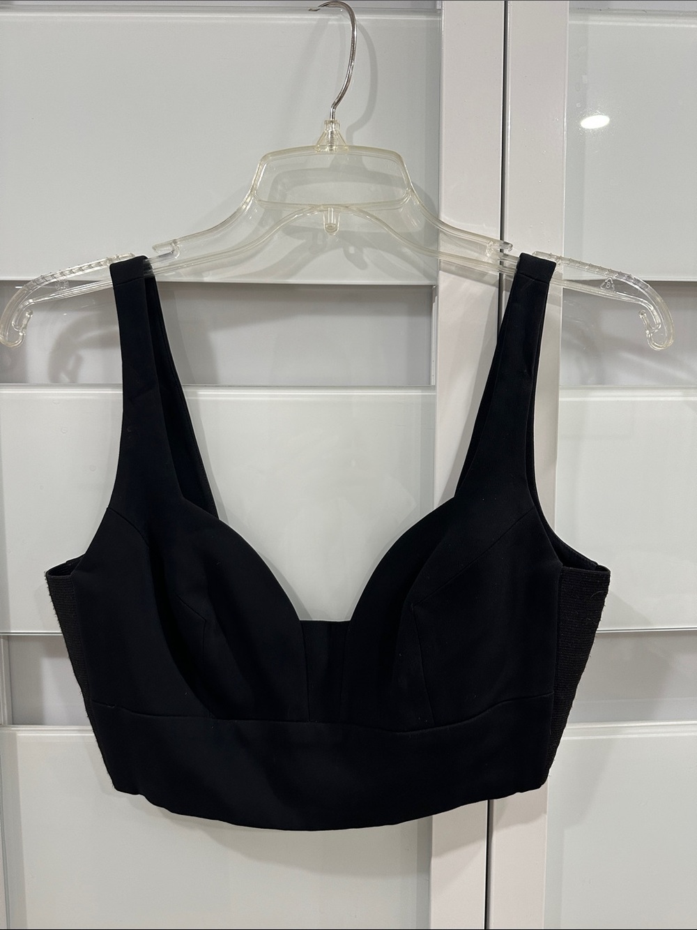 A.L.C. Black Structured Bustier Top with Exposed Zip